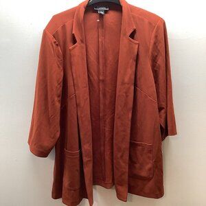 NYCC Size 3X Terracotta Blazer 3/4 Sleeve Jacket With Front Pockets. New
